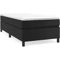 vidaXL Boxspring met matras kunstleer zwart 80x200 cm