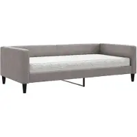 vidaXL Slaapbank met matras 100x200 cm stof taupe