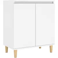 vidaXL Dressoir met massief houten poten 60x35x70 cm bewerkt hout wit