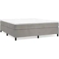 vidaXL Boxspring bed 200x200 cm fluweel lichtgrijs