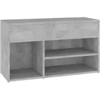 vidaXL Schoenenbank 80x30x45 cm bewerkt hout betongrijs