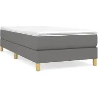 vidaXL Boxspring met matras stof donkergrijs 100x200 cm