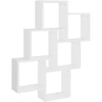 vidaXL Wandschap kubus 78x15x93 cm bewerkt hout wit