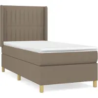 vidaXL Boxspring met matras stof taupe 90x200 cm