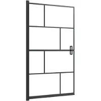 vidaXL Douchewand 80x140 cm ESG zwart