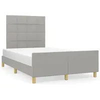 vidaXL Bedframe zonder matras 120x200 cm stof lichtgrijs