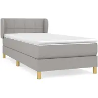 vidaXL Boxspring met matras stof lichtgrijs 100x200 cm