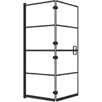 vidaXL Douchewand inklapbaar 120x140 cm ESG zwart