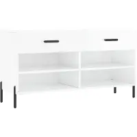 vidaXL Schoenenbank 102x35x55 cm bewerkt hout hoogglans wit