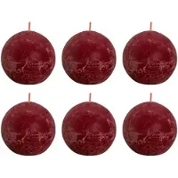 Bolsius Bolkaarsen Shine 6 st rustiek 76x71 mm fluweelrood