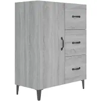 vidaXL Dressoir 69,5x34x90 cm bewerkt hout grijs sonoma eikenkleurig