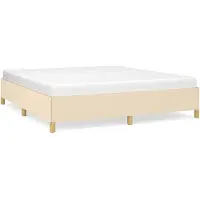 vidaXL Boxspring bed stof crèmekleurig 180x200 cm