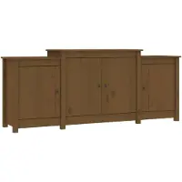 vidaXL Dressoir 164x37x68 cm massief grenenhout honingbruin