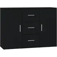 vidaXL Dressoir 91x29,5x65 cm bewerkt hout zwart
