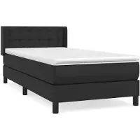 vidaXL Boxspring met matras kunstleer zwart 100x200 cm