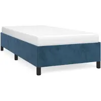 vidaXL Bedframe zonder matras 100x200 cm fluweel donkerblauw