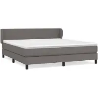 vidaXL Boxspring met matras kunstleer grijs 160x200 cm