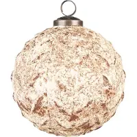 Clayre & Eef Kerstbal Ø 12 cm Bruin Glas Metaal Kerstdecoratie Bruin Kerstdecoratie