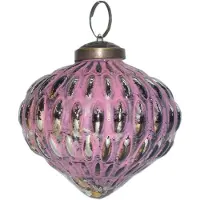 Clayre & Eef Kerstbal Ø 7 cm Roze Glas Kerstdecoratie Roze Kerstdecoratie