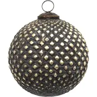 Clayre & Eef Kerstbal Ø 11 cm Bruin Glas Kerstdecoratie Bruin Kerstdecoratie
