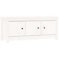 vidaXL Schoenenkast 110x38x45,5 cm massief grenenhout wit