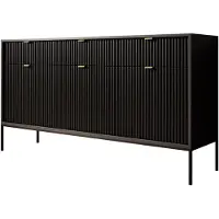 Meubella Dressoir mat zwart 154x39x83 cm goud hotel chique