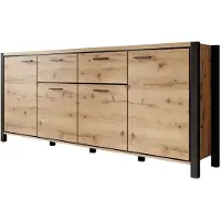 Meubella | Dressoir eiken zwart 213x40x90