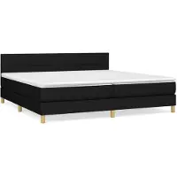 vidaXL Boxspring met matras stof zwart 200x200 cm