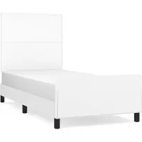 vidaXL Bedframe met hoofdbord kunstleer wit 90x200 cm