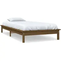 vidaXL Bedframe massief grenenhout honingbruin 90x200 cm