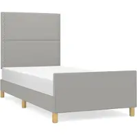 vidaXL Bedframe zonder matras 100x200 cm stof lichtgrijs