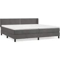 vidaXL Boxspring met matras fluweel donkergrijs 200x200 cm