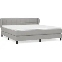 vidaXL Boxspring met matras stof lichtgrijs 160x200 cm