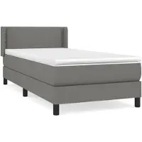 vidaXL Boxspring met matras stof donkergrijs 100x200 cm