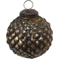 Clayre & Eef Kerstbal Ø 5 cm Bruin Glas Kerstdecoratie Bruin Kerstdecoratie