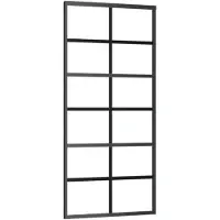 vidaXL Schuifdeur 90x205 cm ESG-glas en aluminium zwart