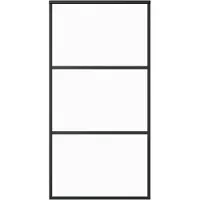 vidaXL Schuifdeur 102x205 cm ESG-glas en aluminium zwart