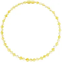 ForDig Wild Sun Barnsteen Ketting Kind - Amber Ketting - Baltische Barnsteen – 36 cm – Lemon / Milk