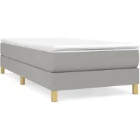 vidaXL Boxspring met matras stof lichtgrijs 90x200 cm