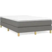 vidaXL Boxspring met matras stof donkergrijs 120x200 cm