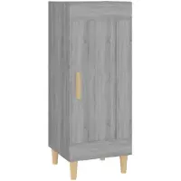 vidaXL Dressoir 34,5x34x90 cm bewerkt hout grijs sonoma eikenkleurig