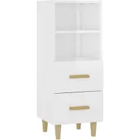 vidaXL Dressoir 34,5x34x90 cm bewerkt hout hoogglans wit