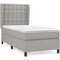 vidaXL Boxspring met matras stof lichtgrijs 80x200 cm