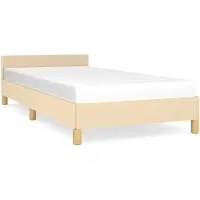 vidaXL Bedframe met hoofdeinde zonder matras 90x190 cm stof crème