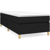 vidaXL Boxspring met matras stof zwart 90x200 cm