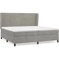 vidaXL Boxspring met matras fluweel lichtgrijs 200x200 cm