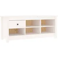 vidaXL Schoenenkast 110x38x45,5 cm massief grenenhout wit