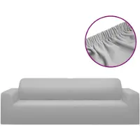 vidaXL Driezitsbankhoes stretch polyester jersey grijs