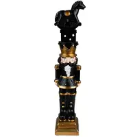 Clayre & Eef Kerstdecoratie Notenkraker 23 cm Zwart Polyresin Zwart