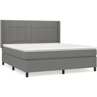vidaXL Boxspring met matras stof donkergrijs 180x200 cm